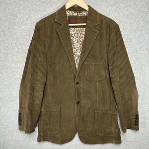 Robert‎ Graham Mens Corduroy Blazer Jacket Brown Paisley Lined Size M